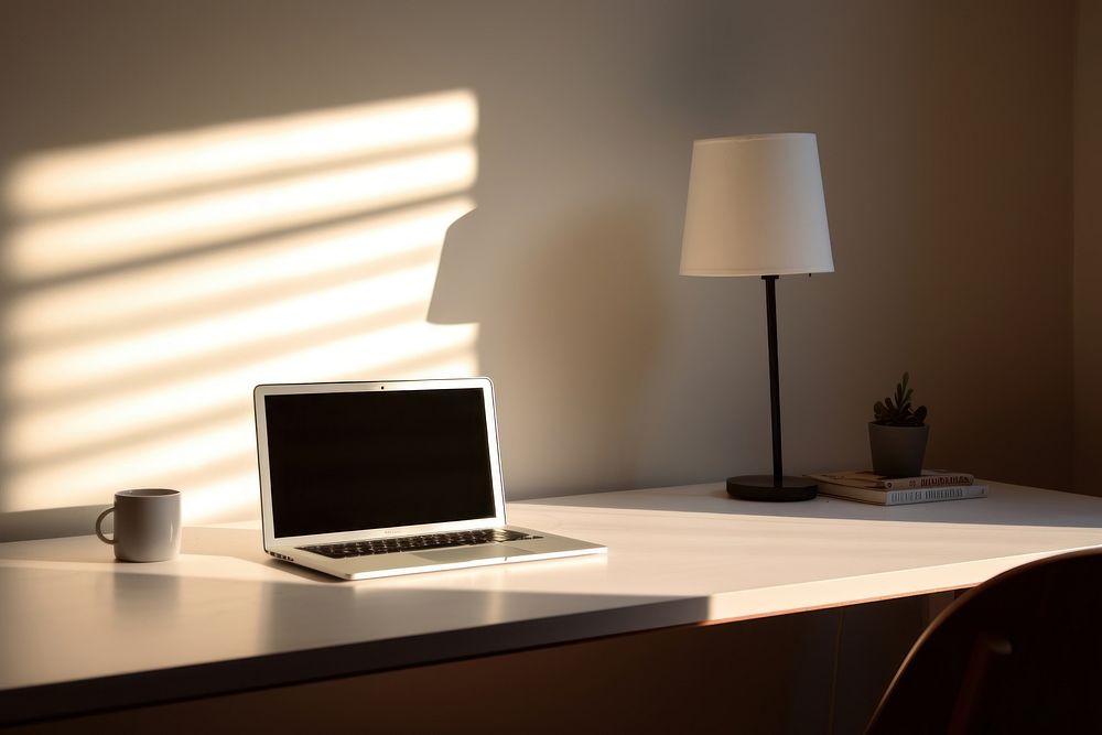 Computer white wallpaper working desk | Free Photo - rawpixel