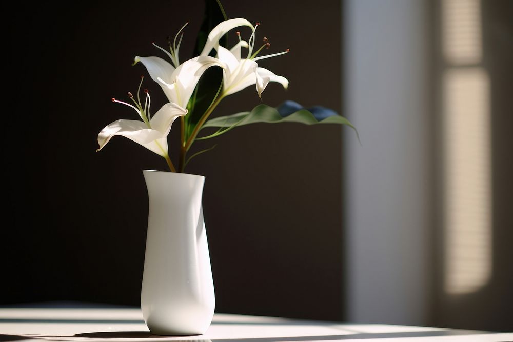 Flower vase plant white.