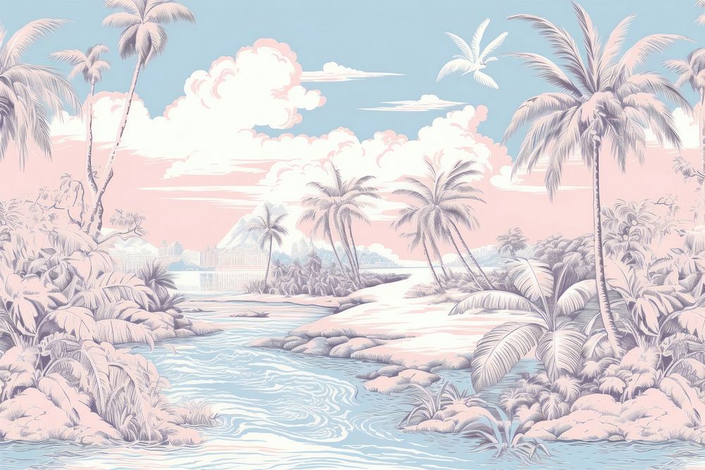 Beach landscape outdoors drawing.