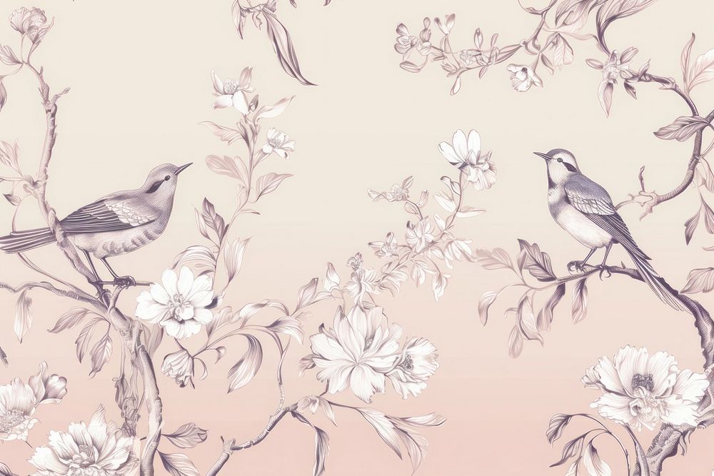 Bird wallpaper pattern drawing.