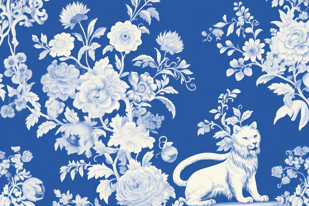 Flowers wallpaper pattern feline.