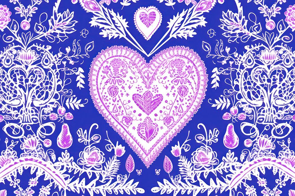 Hearts pattern pink blue backgrounds.