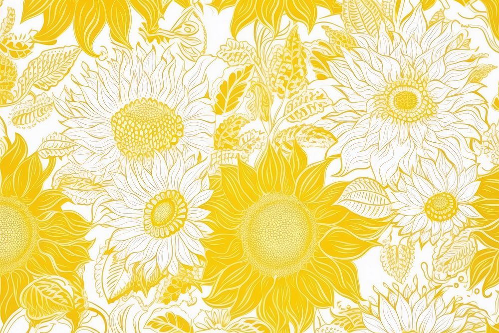 Sunflower wallpaper pattern yellow.