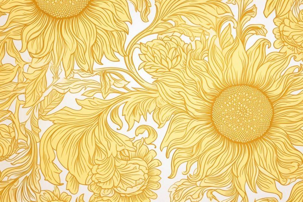 Sunflower wallpaper pattern yellow.