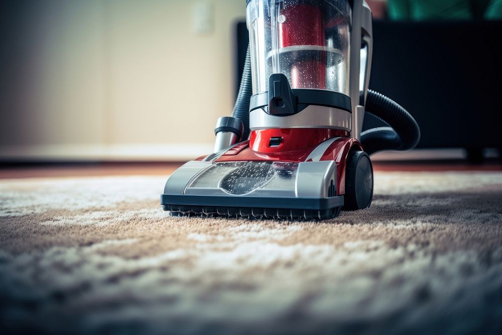 Cleaning Carpet With Vacuum cleaning housework appliance. AI generated Image by rawpixel.