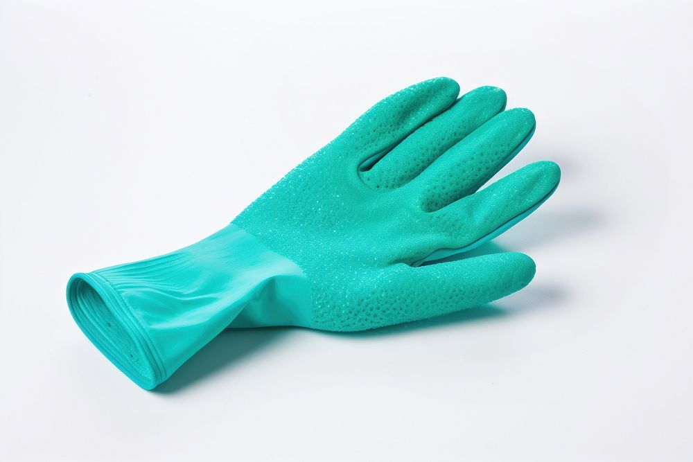Glove using sponge turquoise cleaning clothing. AI generated Image by rawpixel.