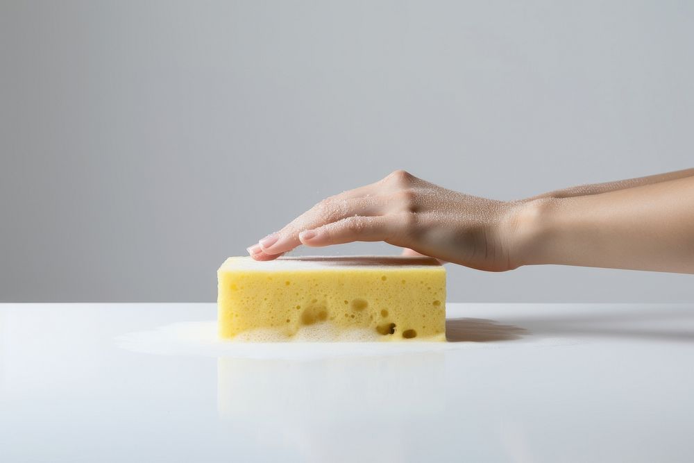 Using sponge clean food hand parmigiano-reggiano. AI generated Image by rawpixel.