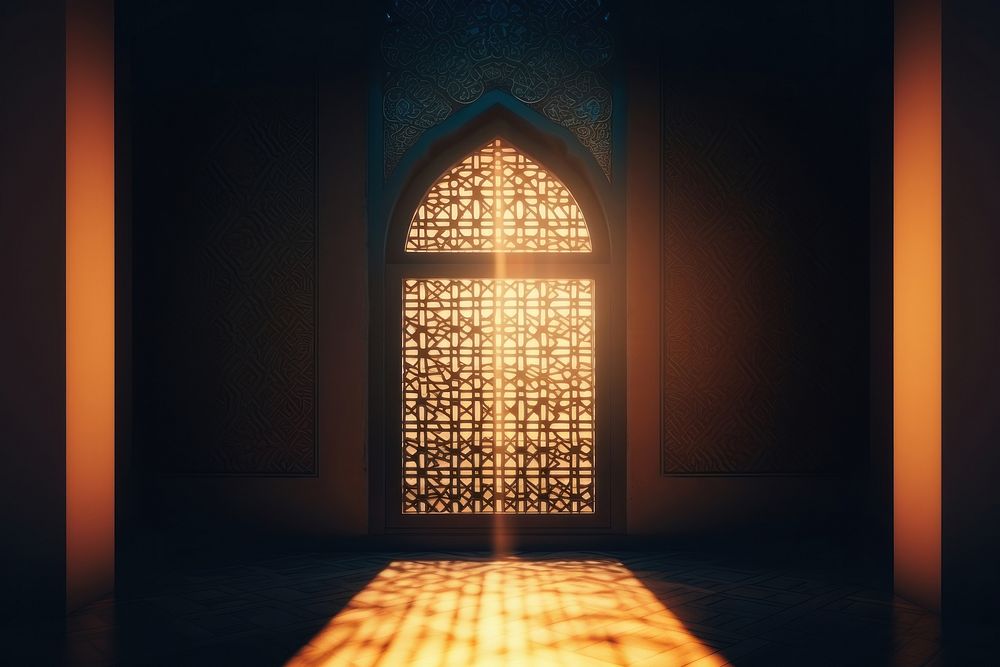 Islamic a window architecture pattern shadow. AI generated Image by rawpixel.