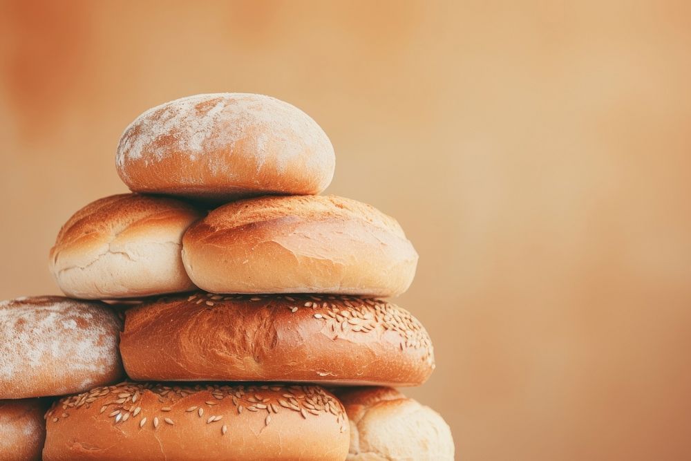 A bunch of bread stacked on top of each other food hamburger freshness. AI generated Image by rawpixel.