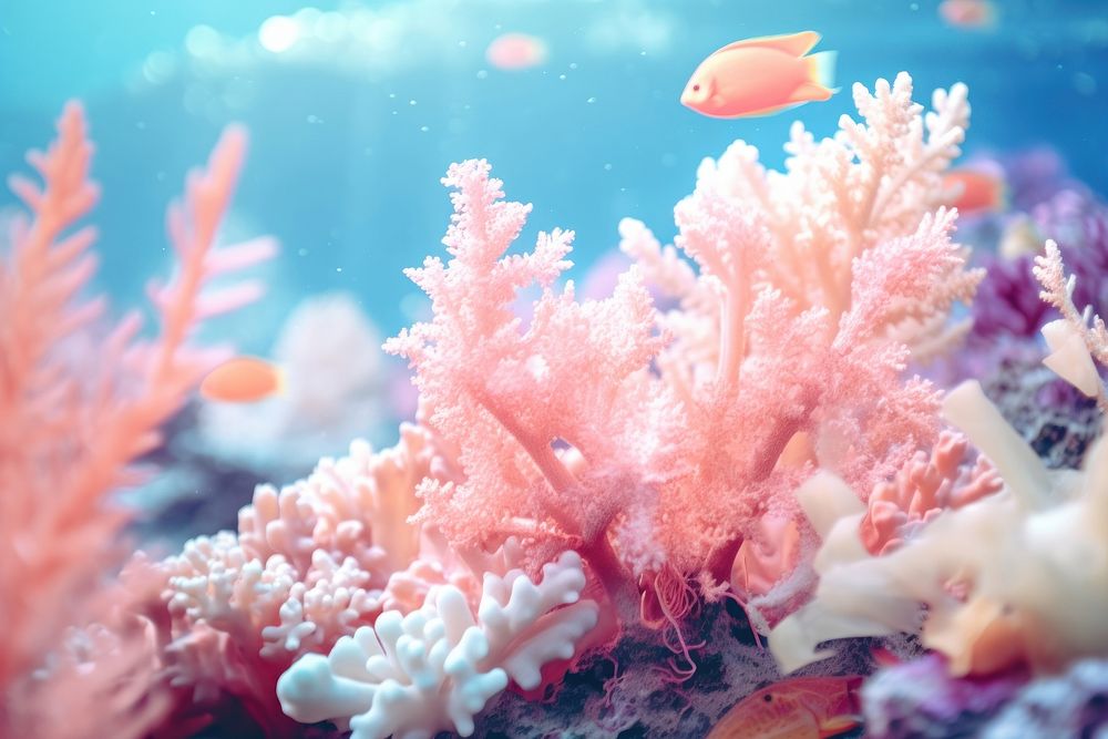 Under the sea and colorful coral underwater outdoors animal. AI generated Image by rawpixel.