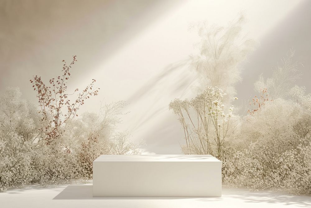 White wedding backdrop mockup nature outdoors plant.