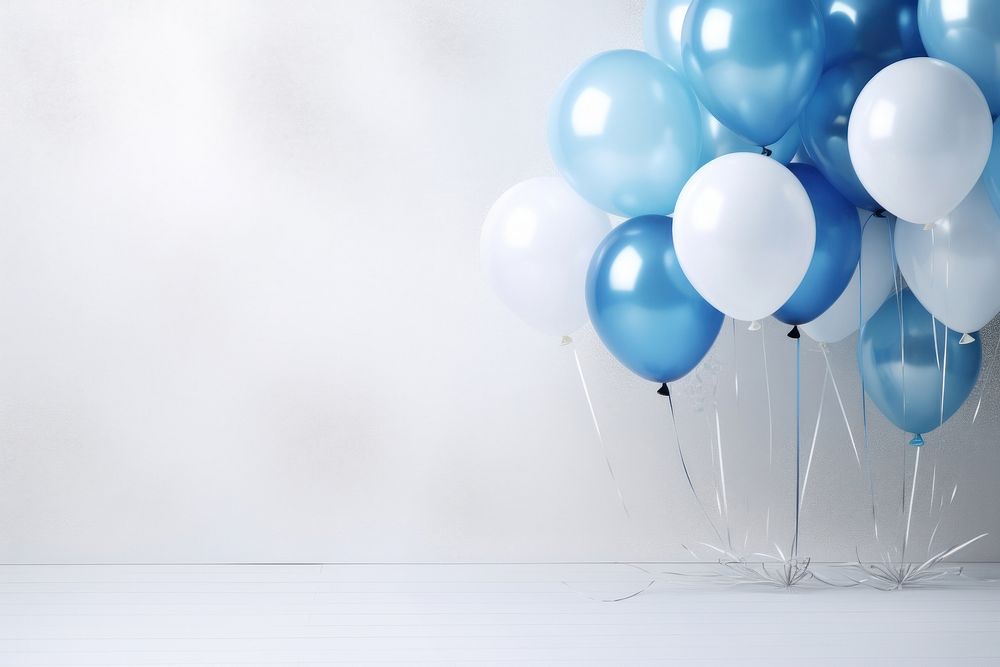 A group of blue and white latex balloons anniversary celebration decoration. AI generated Image by rawpixel.