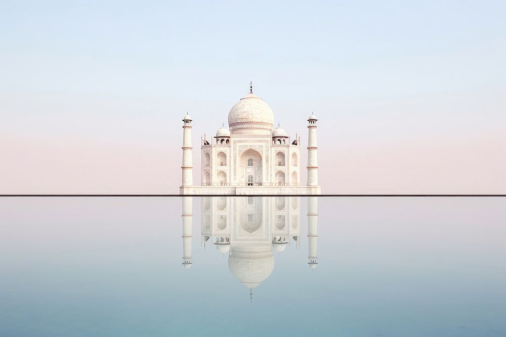 Taj mahal architecture building landmark. AI generated Image by rawpixel.