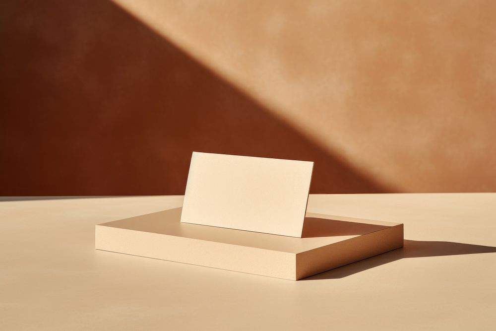 Business card paper table wood.