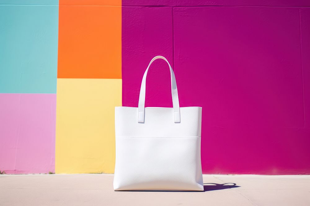 A white tote Bag bag handbag accessories.