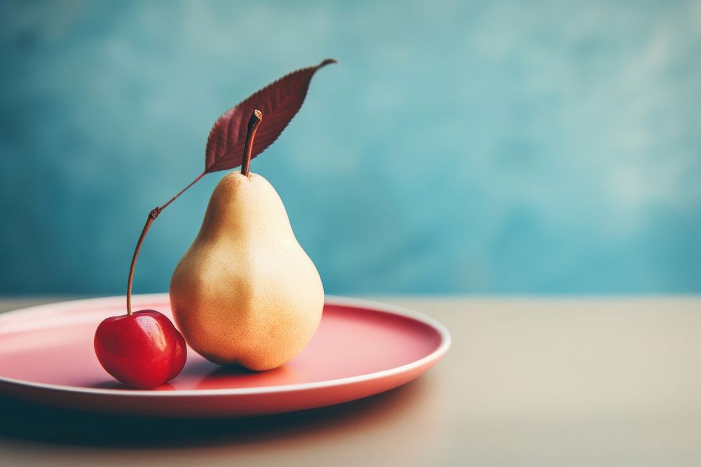 Pear fruit table plate. AI generated Image by rawpixel.