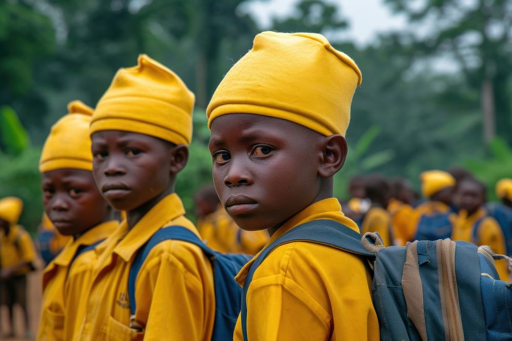 African kids portrait uniform photo.