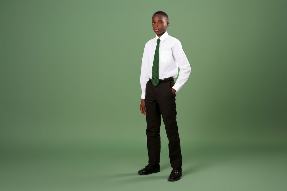 African student portrait standing shirt.