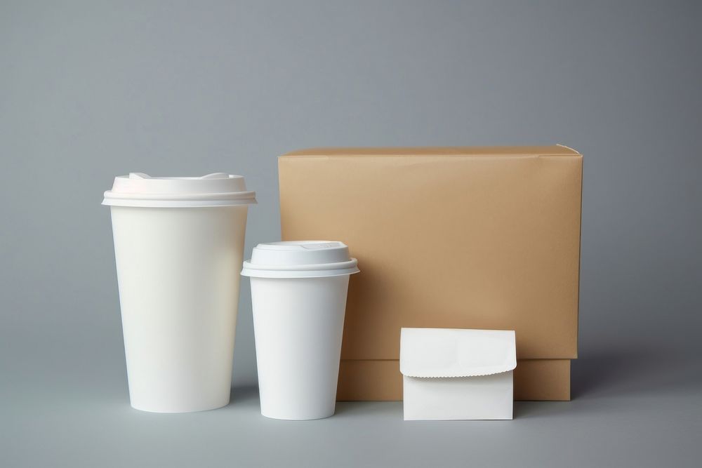 Take away food set cardboard coffee cup.