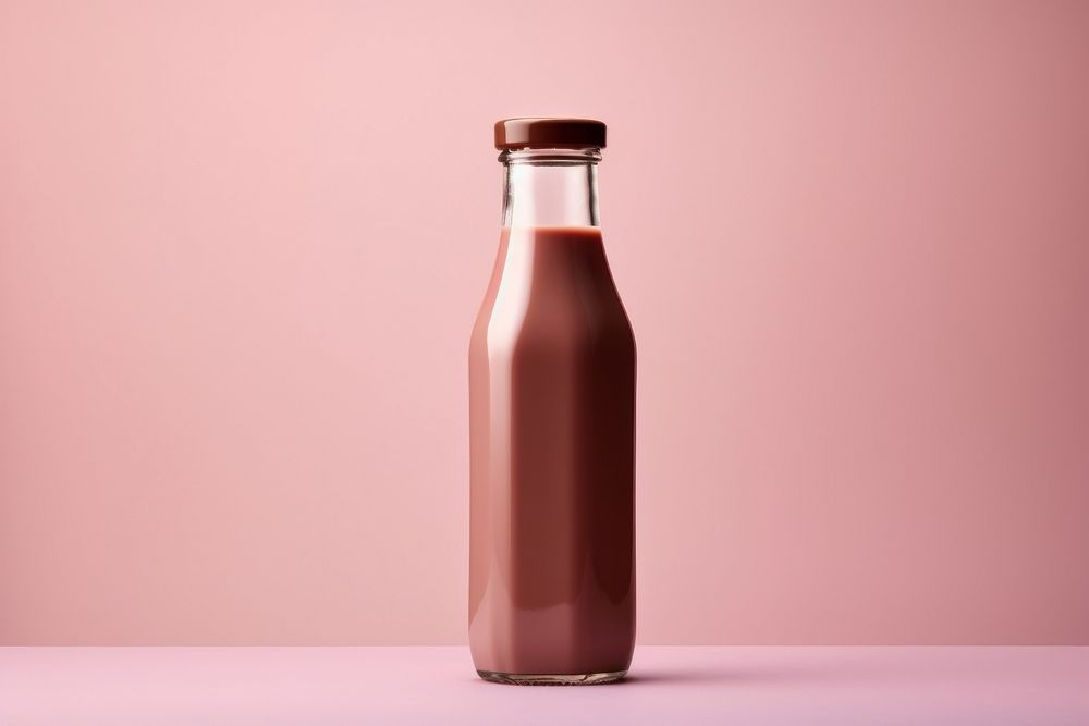 Chocolate milk bottle packaging drink refreshment container.