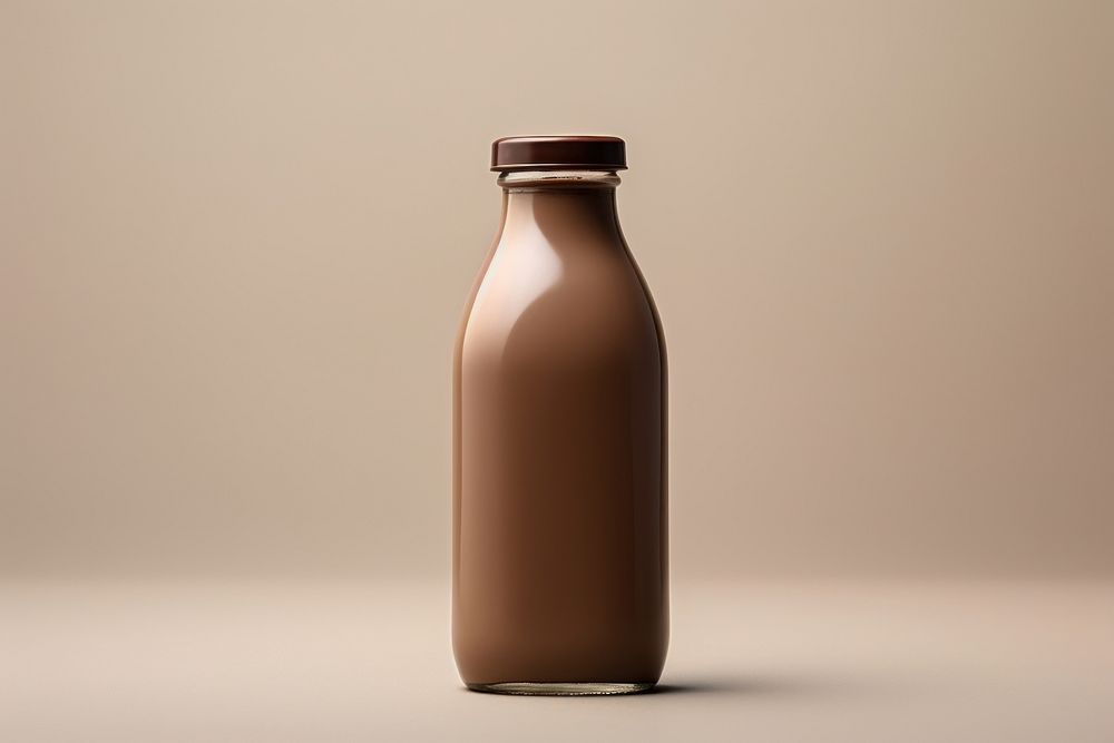 Chocolate milk bottle packaging jar refreshment container.