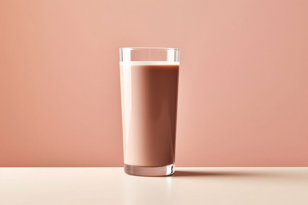 Chocolate milk drink juice glass.