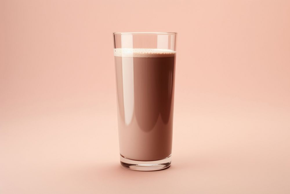 Chocolate milk smoothie drink glass.
