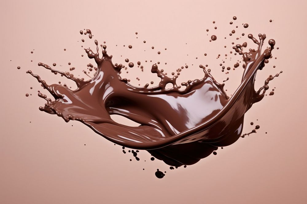 Chocolate milk splash refreshment splattered freshness.