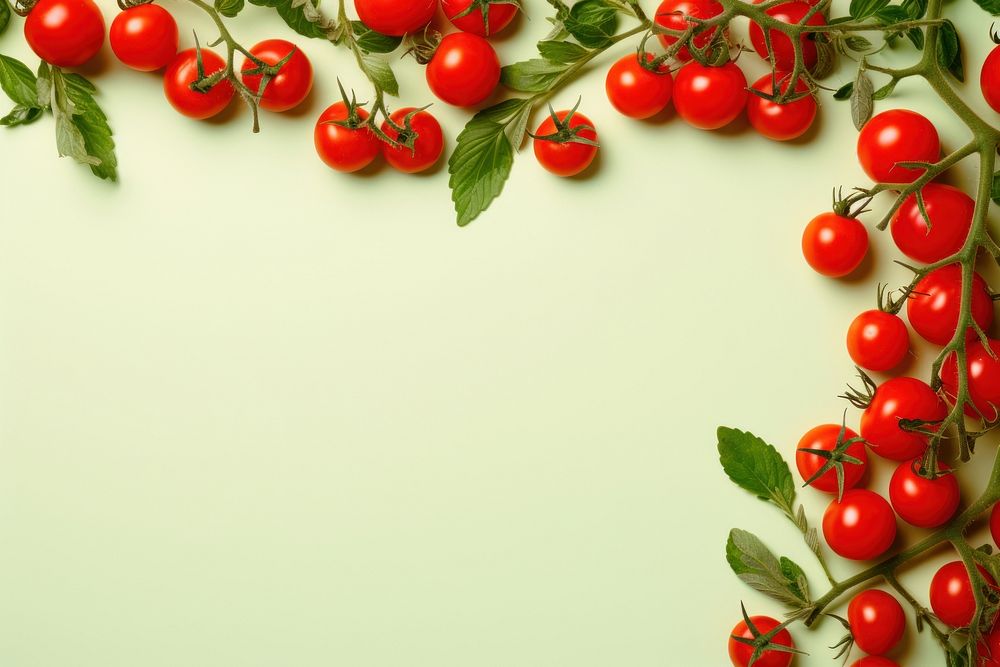 Cherry tomato frame border backgrounds vegetable fruit.