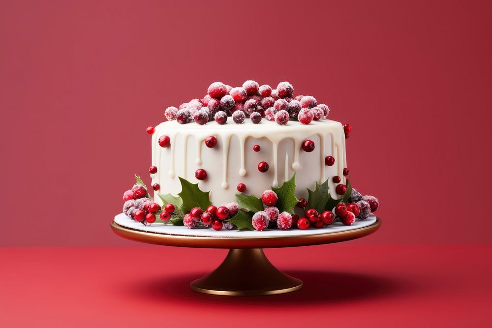 Christmas cake raspberry christmas dessert.