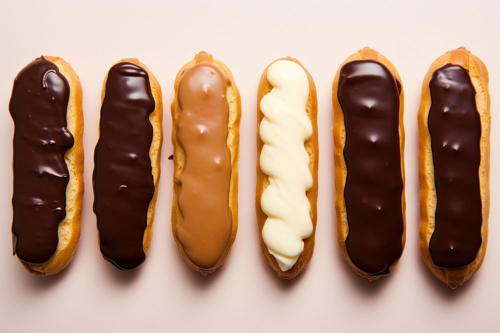 Eclairs dessert food confectionery.