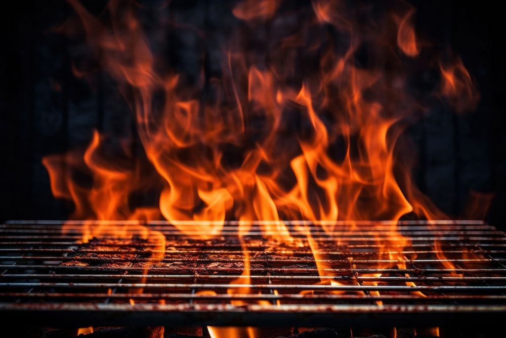 Empty grill grid fire grilling bonfire. 