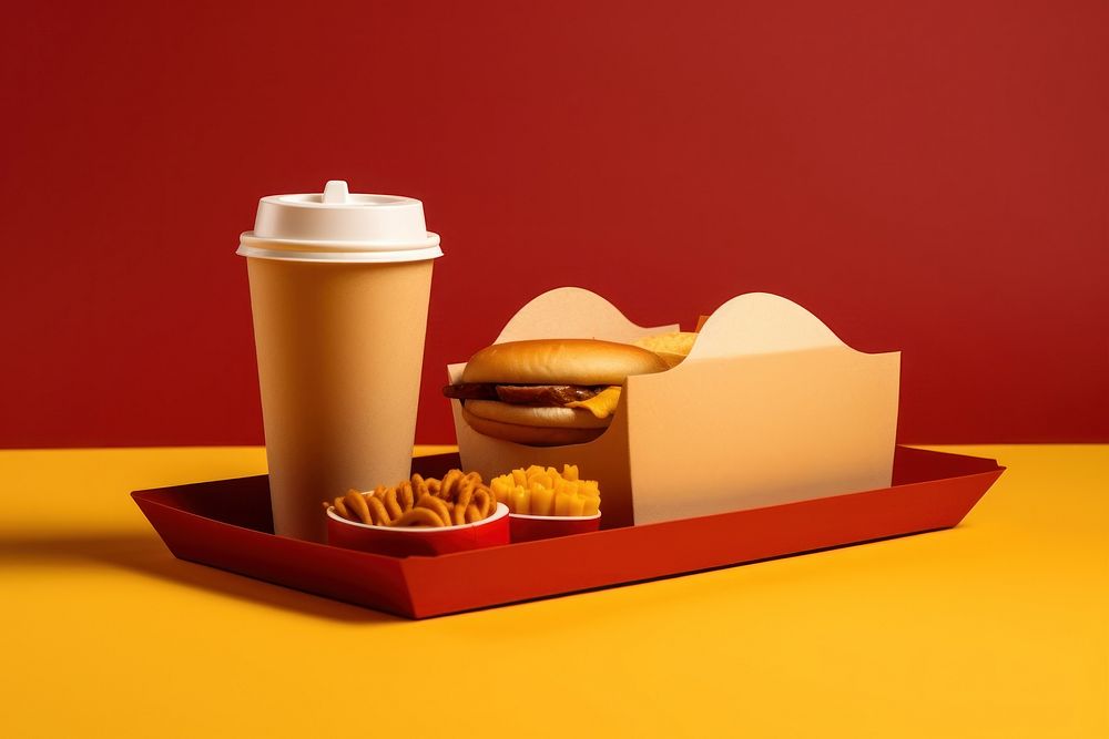 Food take away set cup refreshment disposable.