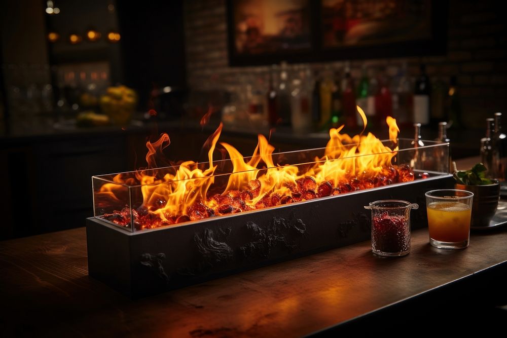 Hot empty portablebar fire fireplace food. AI generated Image by rawpixel.