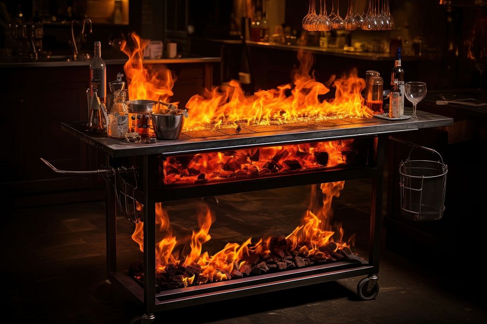 Hot empty portablebar fire fireplace darkness. AI generated Image by rawpixel.