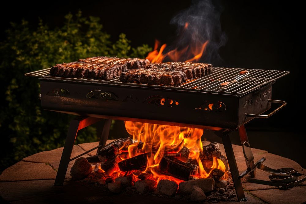 Empty portable fire barbecue grilling. AI generated Image by rawpixel.
