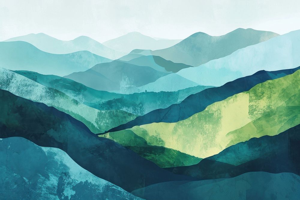 A lush hillside mountain art backgrounds. AI generated Image by rawpixel.