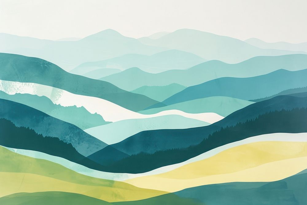 A lush hillside backgrounds mountain abstract. 