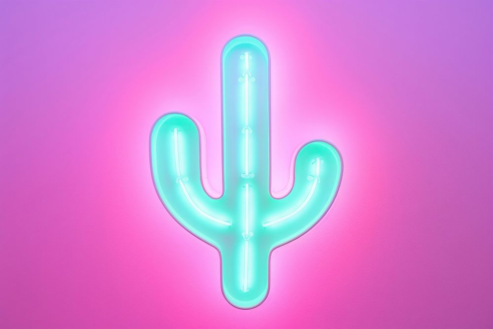 Cactus neon purple light. AI generated Image by rawpixel.