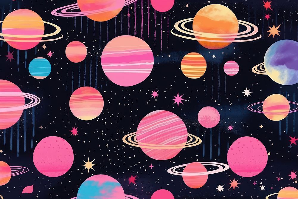 Space scene with planets and stars pattern backgrounds astronomy graphics. AI generated Image by rawpixel.