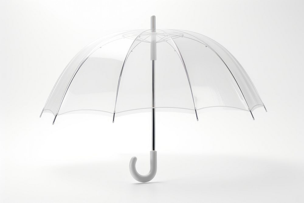 Hand Blown Glass umbrella shape white white background protection.