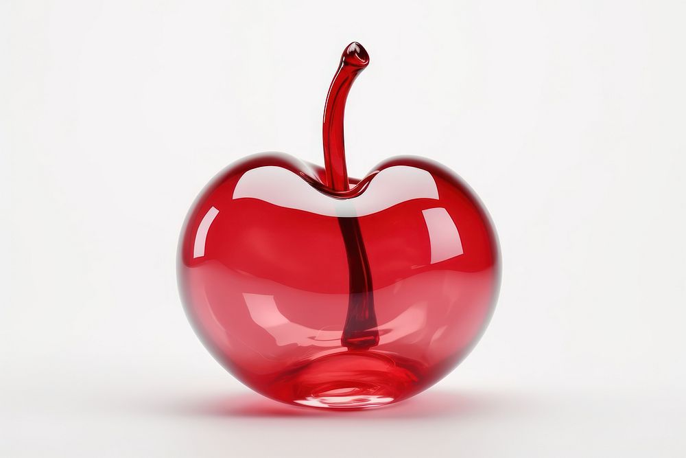 Hand Blown Glass cherry shape fruit glass food.