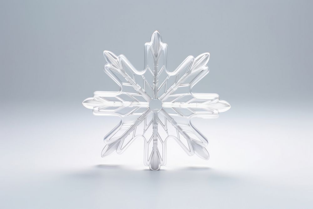 Hand Blown Glass snowflake shape white celebration accessories.