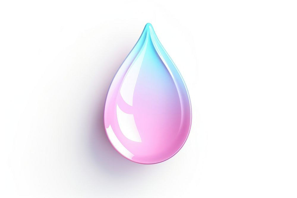 Iridescent water drop white background simplicity fragility.