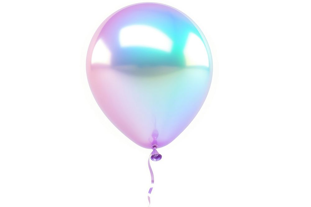 Iridescent balloon white background lightweight celebration.