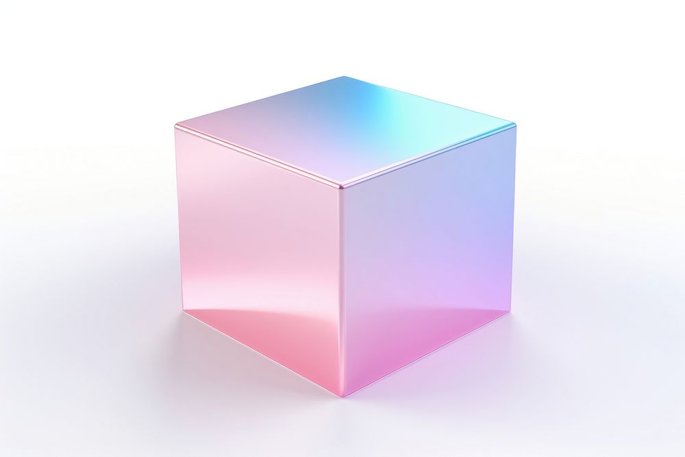 Iridescent cuboid white background simplicity rectangle.