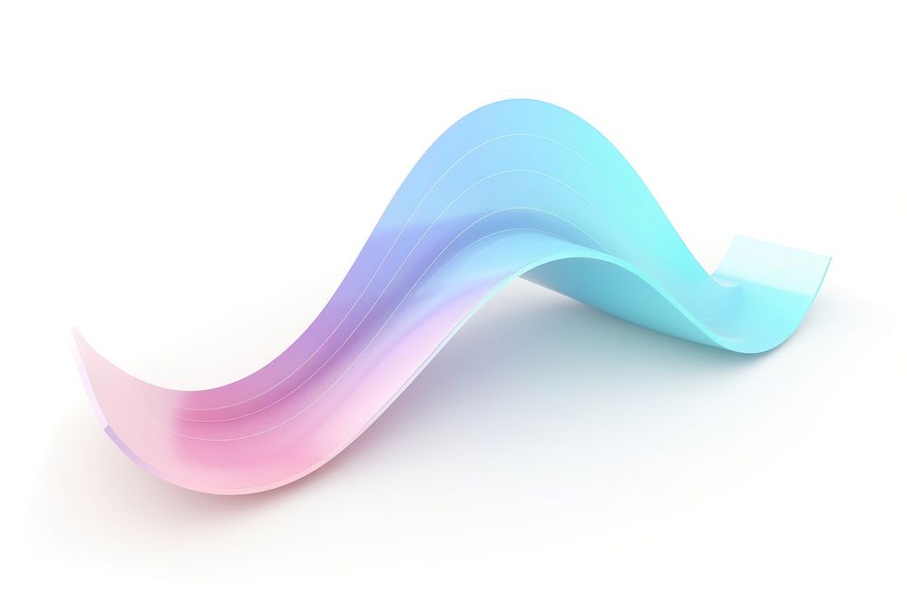 Iridescent curve chart white background abstract graphics.
