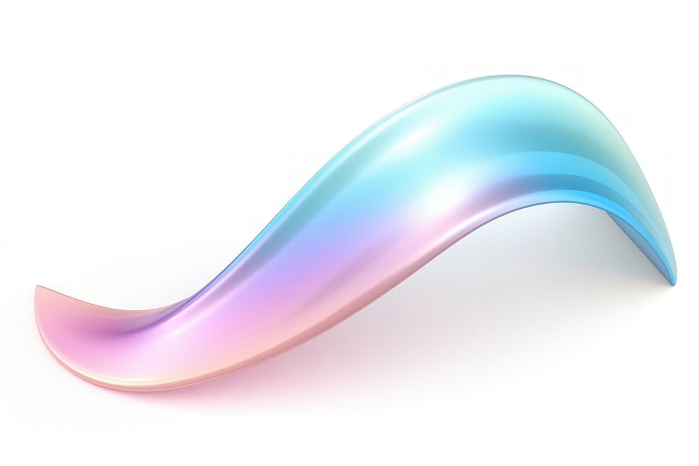 Iridescent curve white background lightweight abstract.