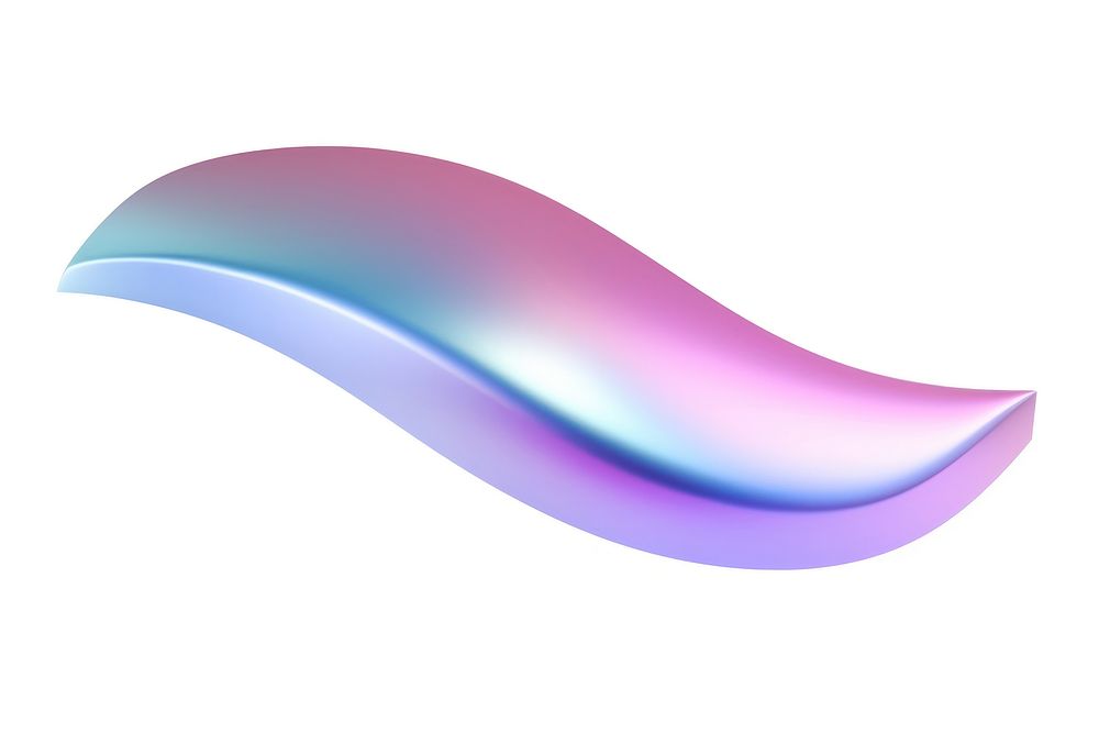 Iridescent curve white background abstract graphics.