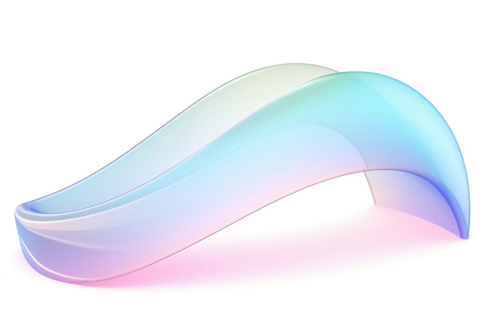 Iridescent curve white background furniture abstract.